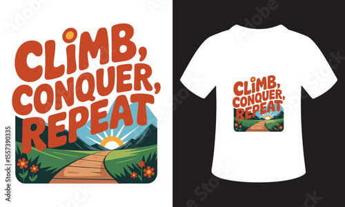 Minimalist National Mountain Climbing Day T-Shirt Design