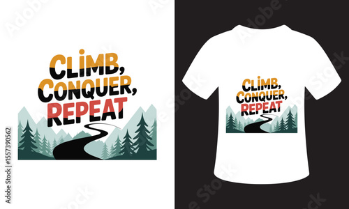 Minimalist National Mountain Climbing Day T-Shirt Design
