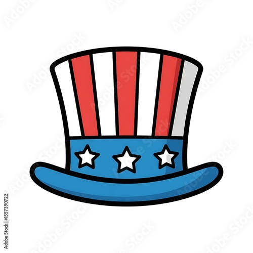 Patriotic Hat Cartoon Icon: Independence Day, July 4th, and More