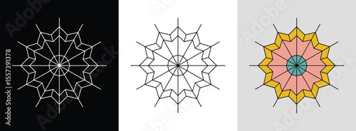 Vibrant radial mandala with geometric precision and soft-bright pastel gradients for decor.