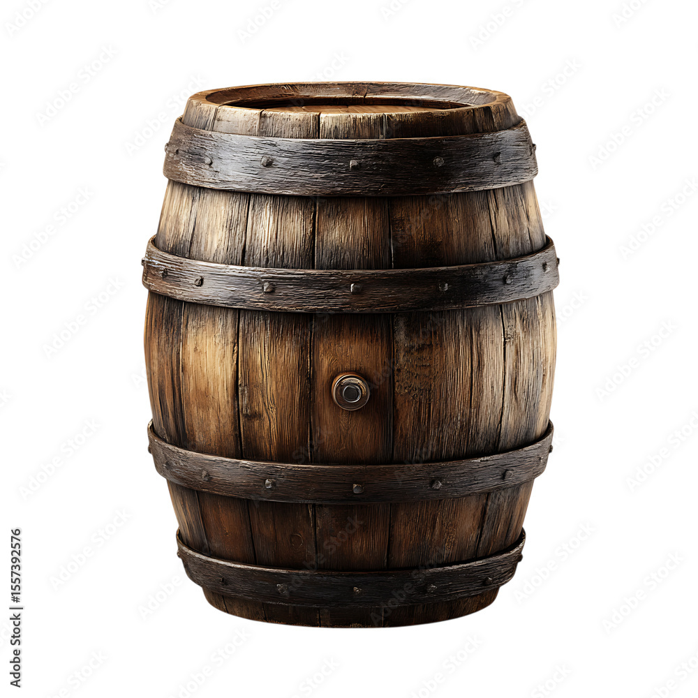 Fototapeta premium Wooden barrel png