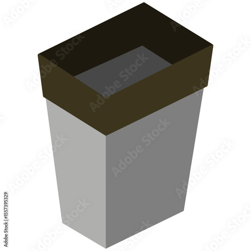 Isometric Vector Flat Park Icon Trash Recycle Bin