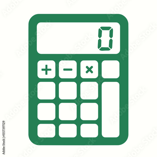 Simple Flat Design Calculator Device for Calculation and Accounting Icon
