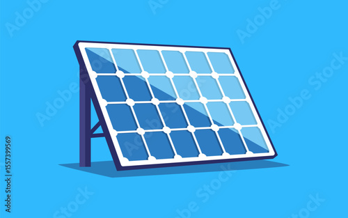 Green energy power solar cell generate the electric. illustrate flat design style.