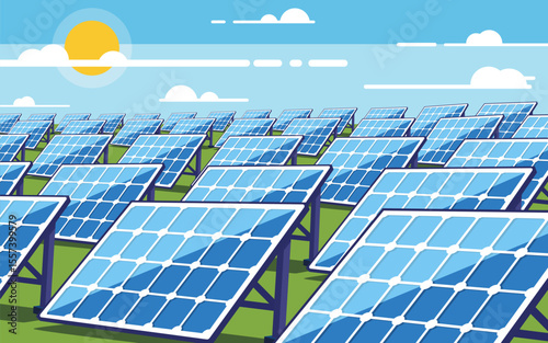 Green energy power solar cell generate the electric.
