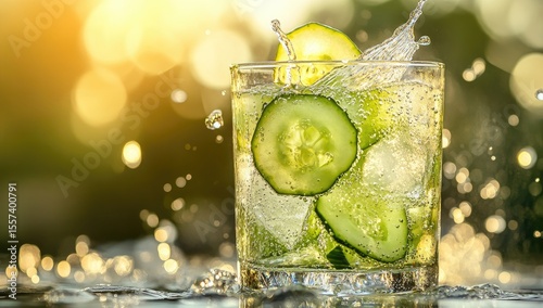 Refreshing cucumber water drink