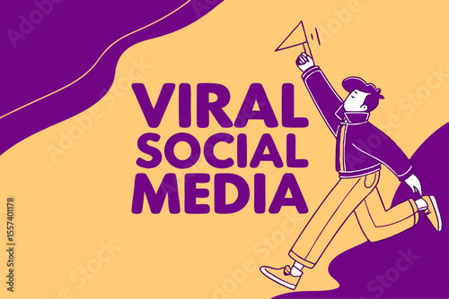 Dynamic Purple Cat Illustration for Viral Social Media Post