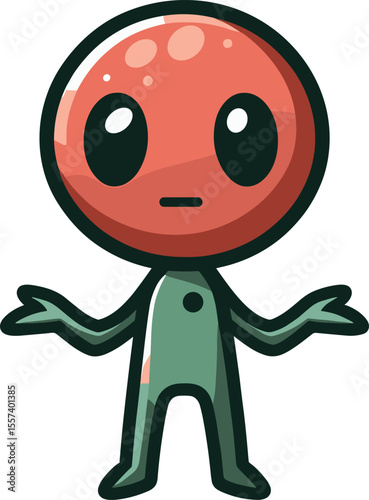 赤い顔の宇宙人のイラスト
