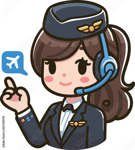 キャビンアテンダントのイラスト