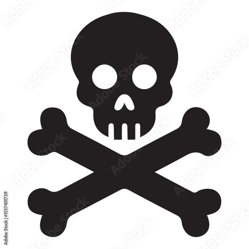 Icon of skull and crossbones symbolizing danger and pirate theme for bold design projects