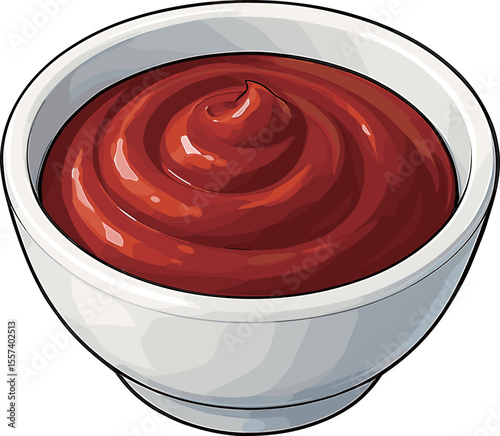 ケチャップの小鉢のイラスト