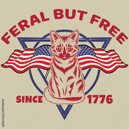 4th of July T-Shirt Design | Patriotic USA Flag, Red, White and Blue, Independence Day Graphic
