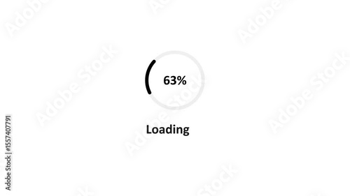 Loading circle spins on the device screen with a soft glowing animation. Please wait loading in progress. Circular progress bar UI UX animation on white screen background