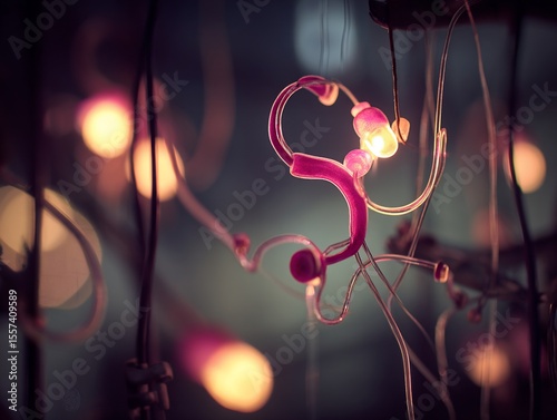 Intricate, glowing light installation