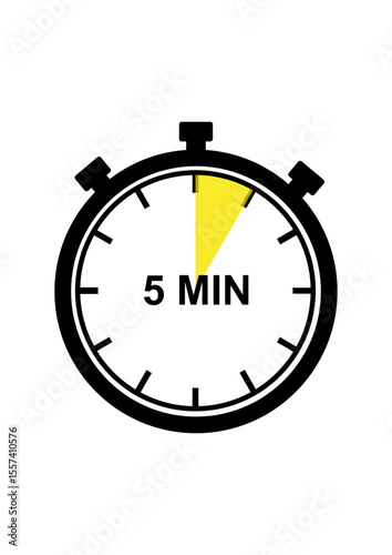 Five Minute Timer Stopwatch Icon for Time Management and Productivity