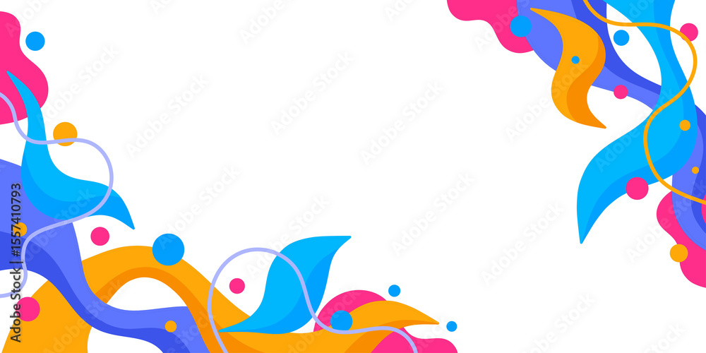 Fototapeta premium multicolor abstract liquid flow frame illustration