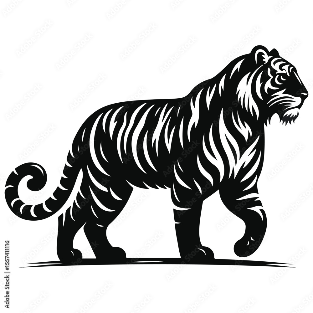 Naklejka premium Lion Silhouette Vector Illustration | Wild Animal Graphic | Jungle King Design