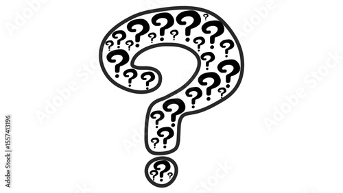 question mark on white
