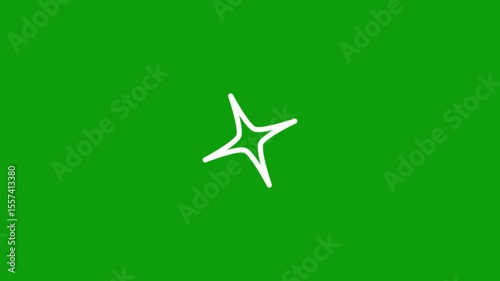 White and Gold Sparkle Twinkling Stars Animation with Glowing Particles on Green Background in 4K High Resolution