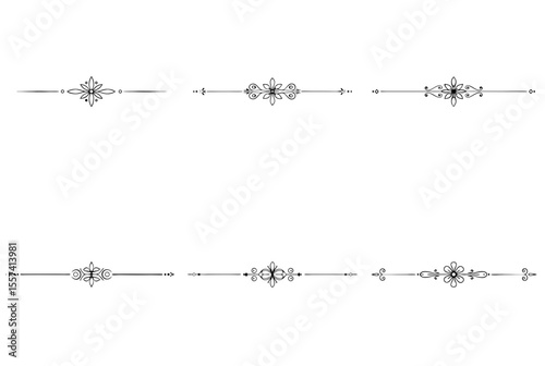 Set of delicate and flowing line dividers