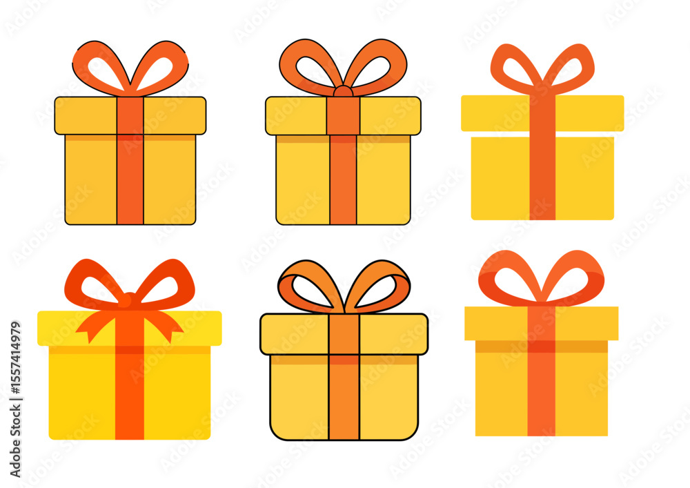 Gift icon set. colorfull icon set gift. simple flat vector icon set Gift icon set. colorfull icon set gift. simple flat vector icon set