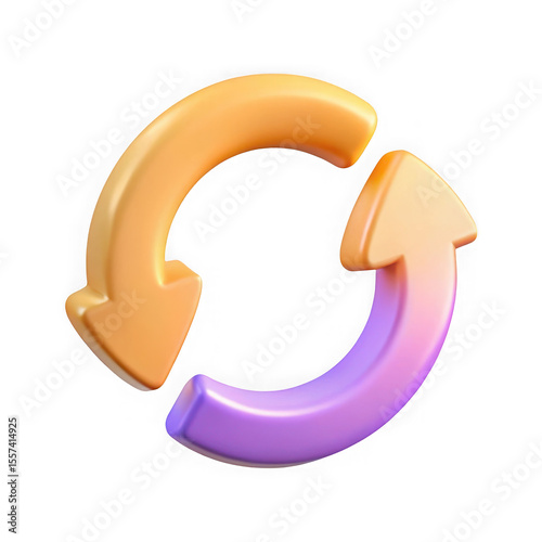 3d refresh arrows icon isolated on transparent background
