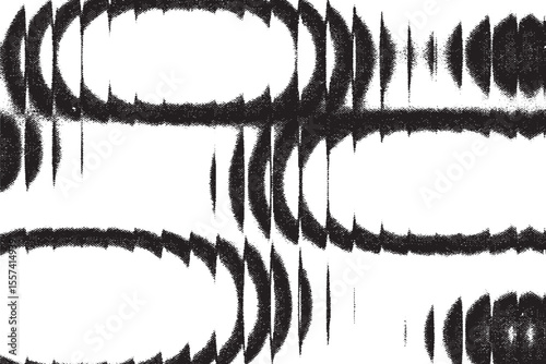 Abstract Soundwave Echo in Black and White