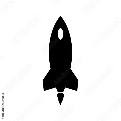 Space Rocket Icon – Launch, Exploration, and Startup Symbol Vector Illustration
