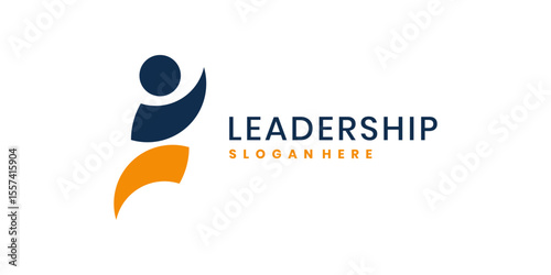 Leadership logo with abstract human figure