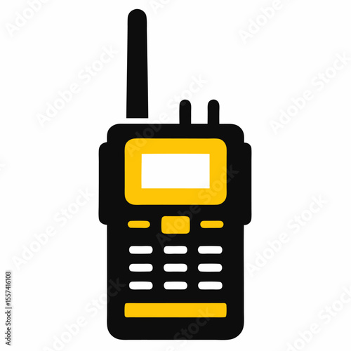 Silhouette Vector Illustration of a Walkie Talkie Communication Device Radio Transceiver Portable Two Way Radio Icon and