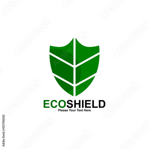 Eco Shield logo with a leaf shape within a shield, symbolizing natural protection and environmental safety.
