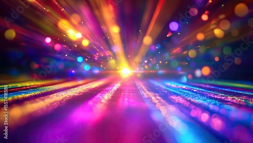 Vibrant, colorful abstract background with streaks of light