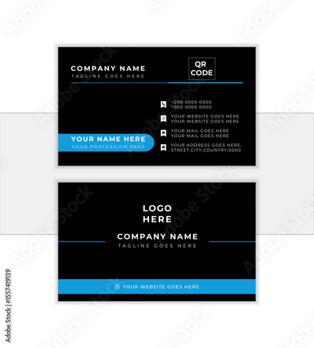 Modern presentation card with company logo. Vector business card template. Visiting card for business and personal use. Vector illustration design. print template
                