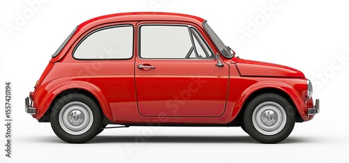 Side view of a vintage red car