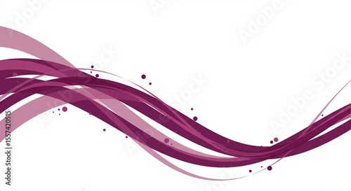 Abstract Flowing Curves in Plum Purple