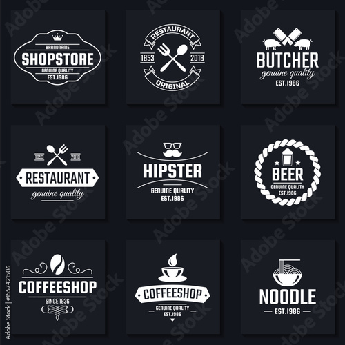 set of vintage labels