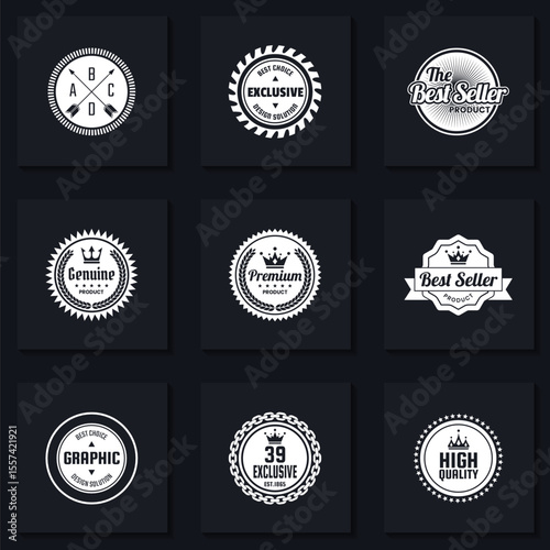 set of vintage labels