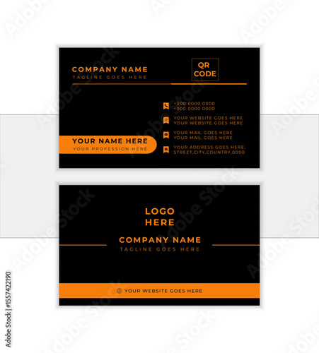 Modern presentation card with company logo. Vector business card template. Visiting card for business and personal use. Vector illustration design. print template
                