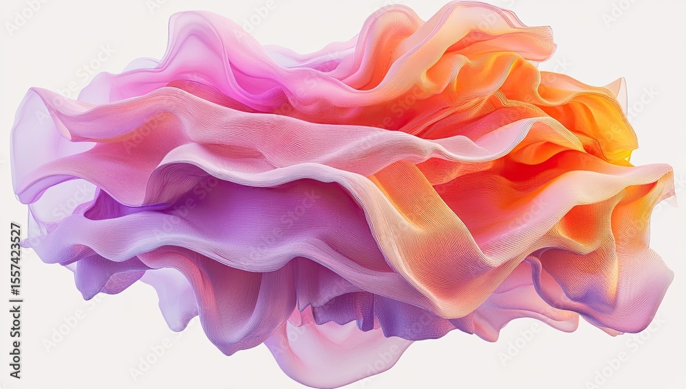 Obraz premium Abstract, vibrant, flowing shapes in soft pinks and oranges