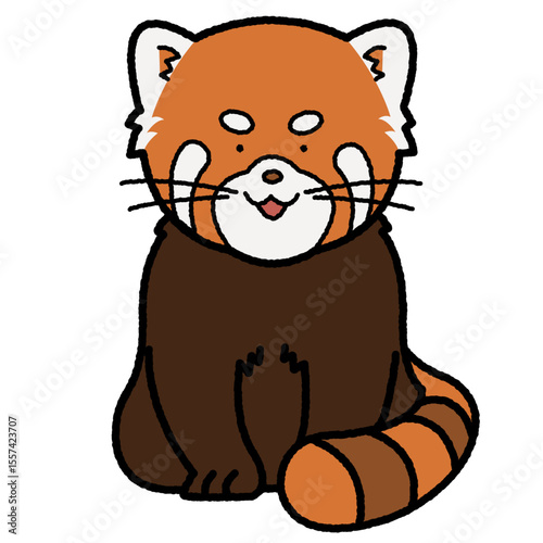 レッサーパンダ　座っている　イラスト