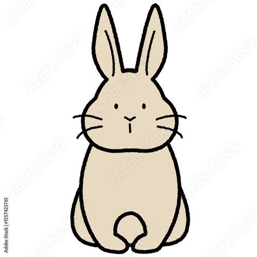 ウサギ　座っている　イラスト