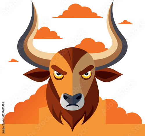 vector illustration of a bull