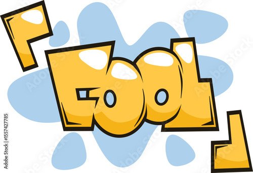 cool word graffiti text font sticker illustration	