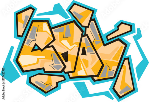 cool word graffiti text font sticker illustration	