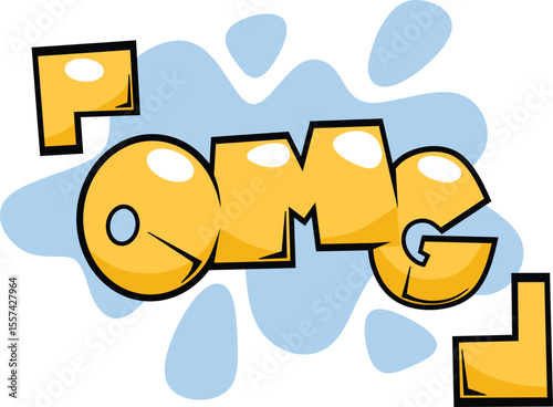 omg word graffiti text font sticker illustration	