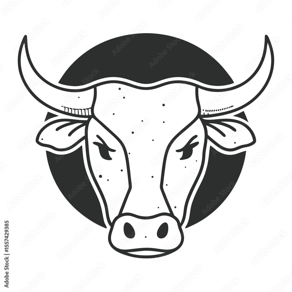 Fototapeta premium bull head line art strong bull head line art vector minimalist horns branding bull emblem vector bull cow animal head skull vector horn bull head design vector clean bull graphic abstract bull head