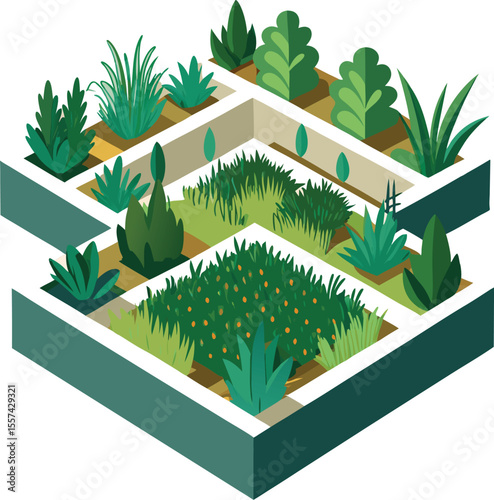 vector illustration of a green city