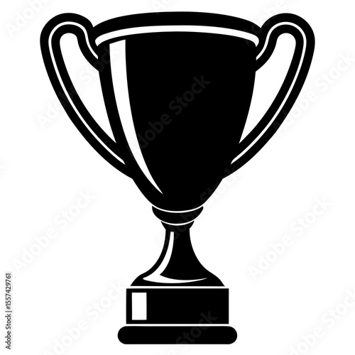 Trophy vector silhouette  with white background