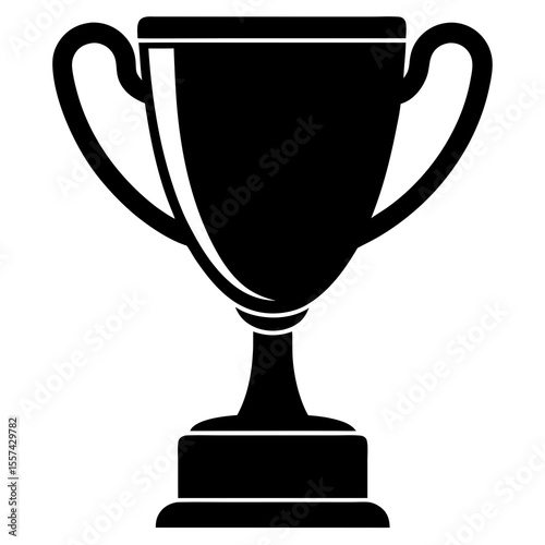 Trophy vector silhouette  with white background