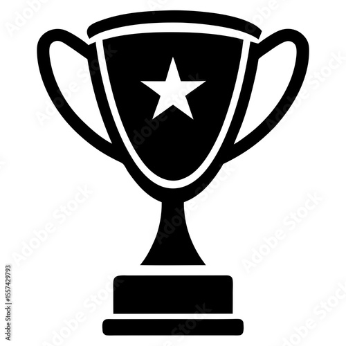 Trophy vector silhouette  with white background